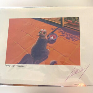 Jeff Leedy hand signed feed me meow print